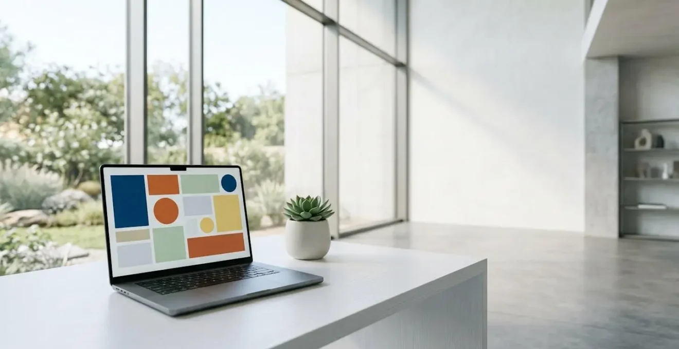 Interface épurée d'une landing page moderne avec un formulaire de contact mis en évidence et des éléments de design minimaliste qui guident le regard vers l'appel à l'action