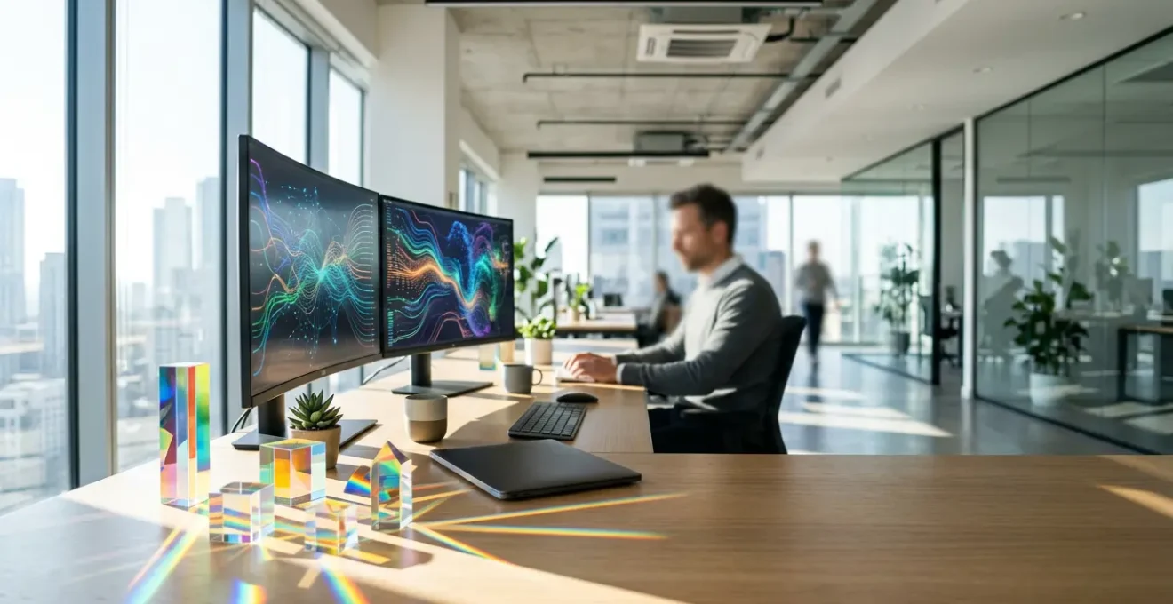 Tableau de bord analytique moderne montrant différents canaux d'acquisition de trafic web avec graphiques colorés et métriques de performance