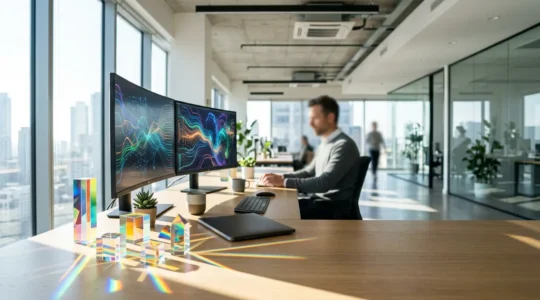 Tableau de bord analytique moderne montrant différents canaux d'acquisition de trafic web avec graphiques colorés et métriques de performance