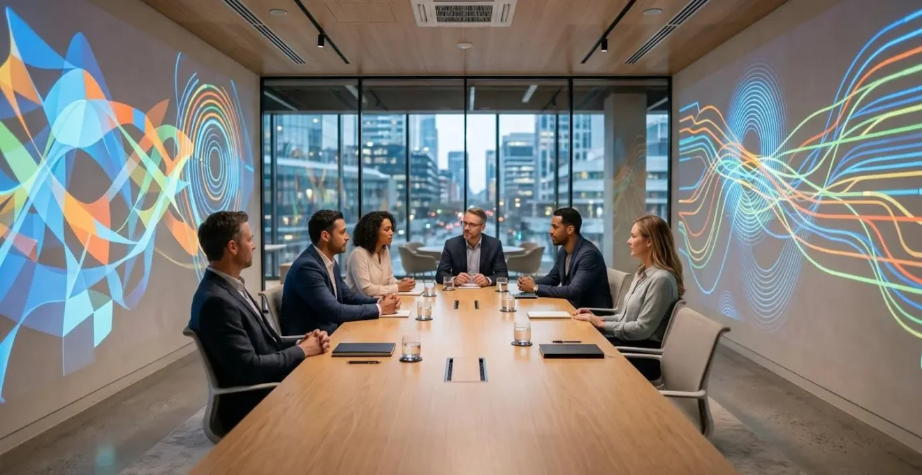 Espace de travail épuré montrant une vision holistique des données sans interfaces visibles