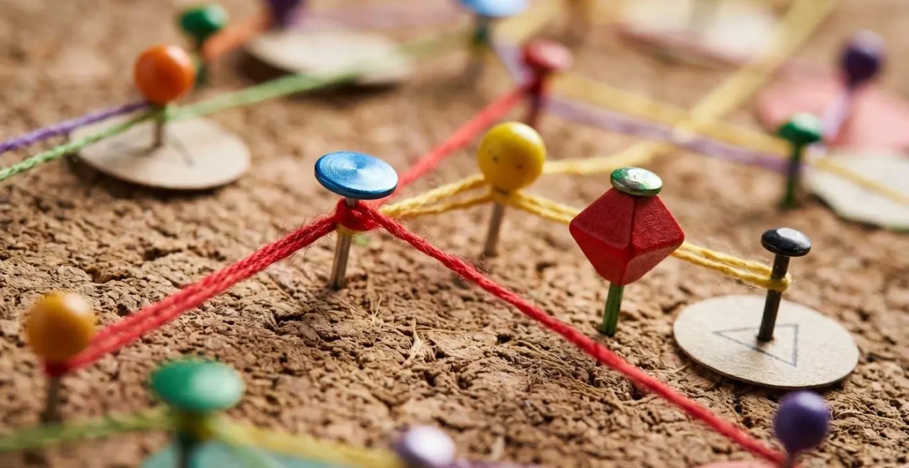 Vue macro d'un tableau de planification avec des marqueurs colorés représentant différentes étapes de validation
