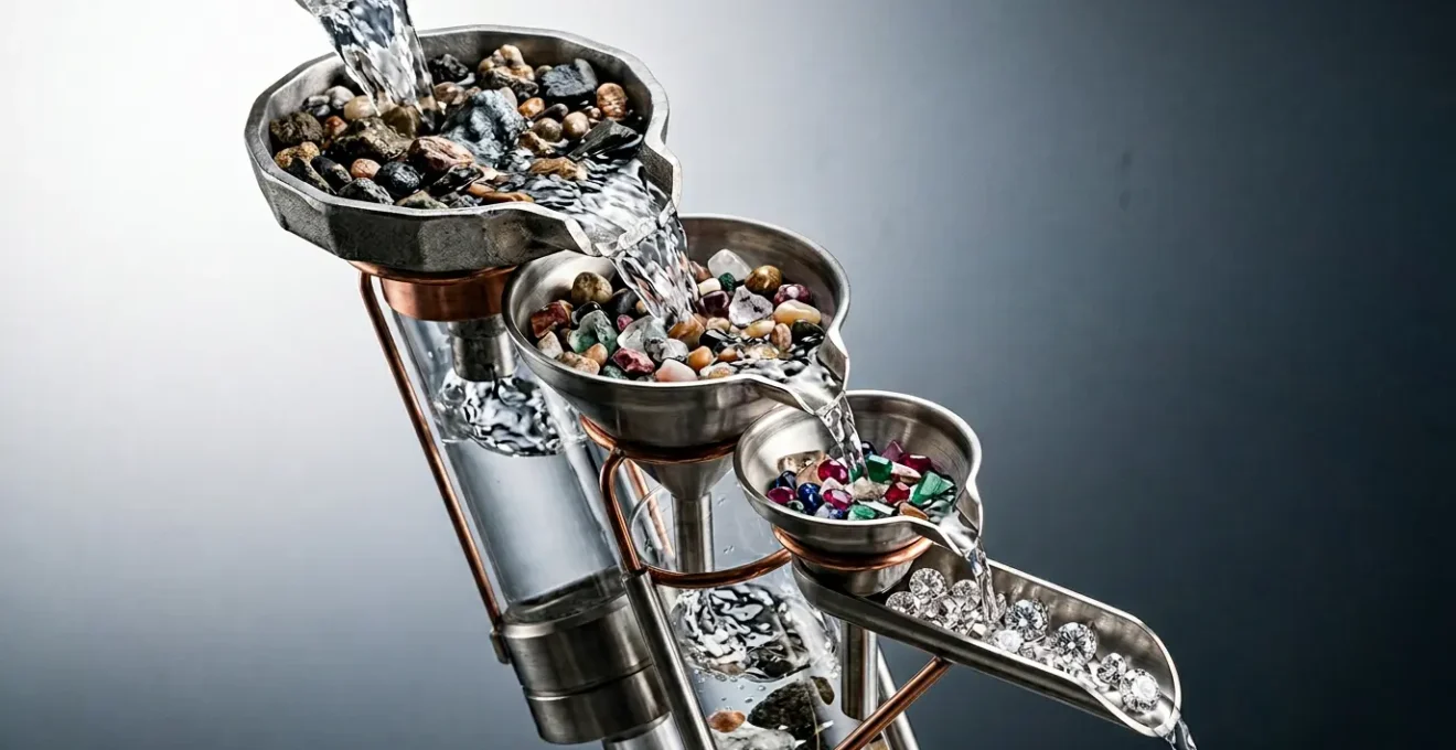 Représentation métaphorique du filtrage et de la qualification des leads marketing